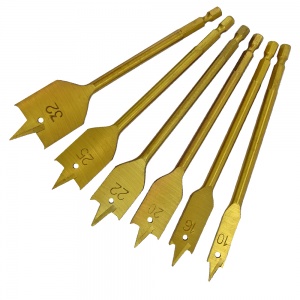 6 Piece TiN Coated Flat Bit Set